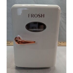 Tzumi Frosh Mini Cooler Skincare Fridge White Rose Gold 30031 Excellent Portable